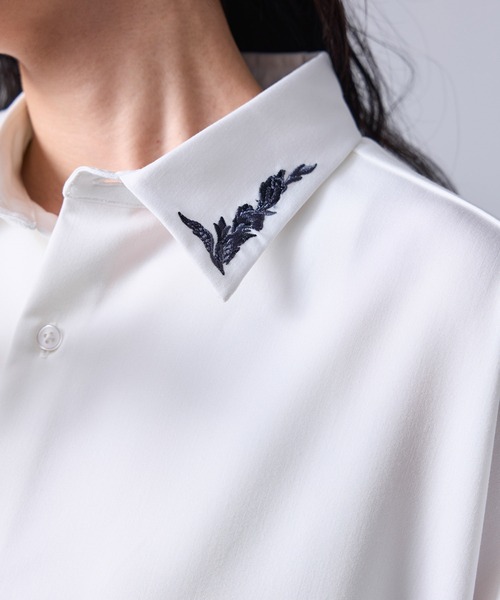 JUNRED(ジュンレッド)の「スリットワイドスリーブ刺繍シャツ(シャツ/ブラウス・メンズ・ホワイト/ブラック・L/M/S)」の12枚目の写真