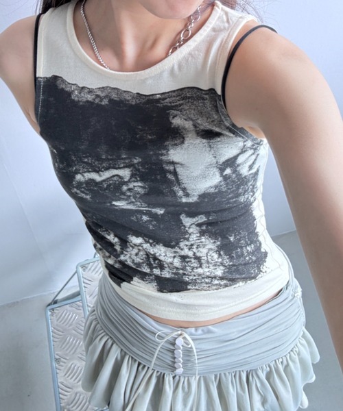 Y2K SYNAPSE FACTORY（ワイツーケー シナプスファクトリー）の「【シアー】フリルベージュ２WAYスカート（スカート・レディース・ベージュ・FREE）」の20枚目の写真