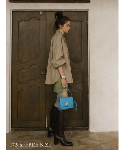 Katrin TOKYO(カトリーントーキョー)の「high-waist patchwork suede skirt(スカート・レディース・オレンジ/ライトグリーン・FREE/XS)」の4枚目の写真