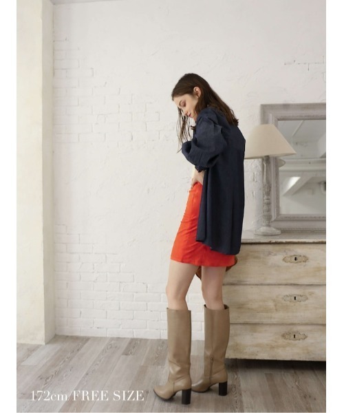 Katrin TOKYO(カトリーントーキョー)の「high-waist patchwork suede skirt(スカート・レディース・オレンジ/ライトグリーン・FREE/XS)」の10枚目の写真