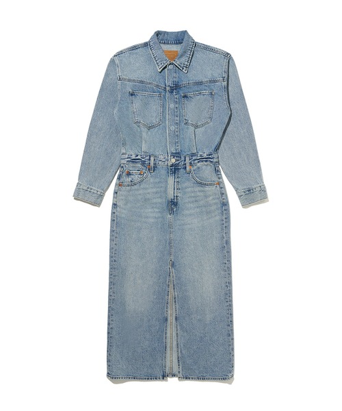 最終値下げ【希少】リーバイス　デニムシャツ　ワンピース　レディース M　未使用 国内発送☆Levi's襟付きユーティリティーデニムワンピース (v2