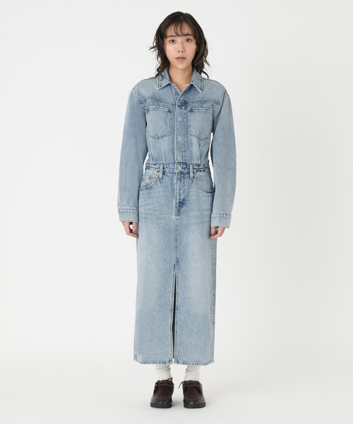 Levi's リーバイス ロング コート ベルト デニム シャツ ワンピース セール】Levi's/リーバイス ウエスタンデニムワンピース