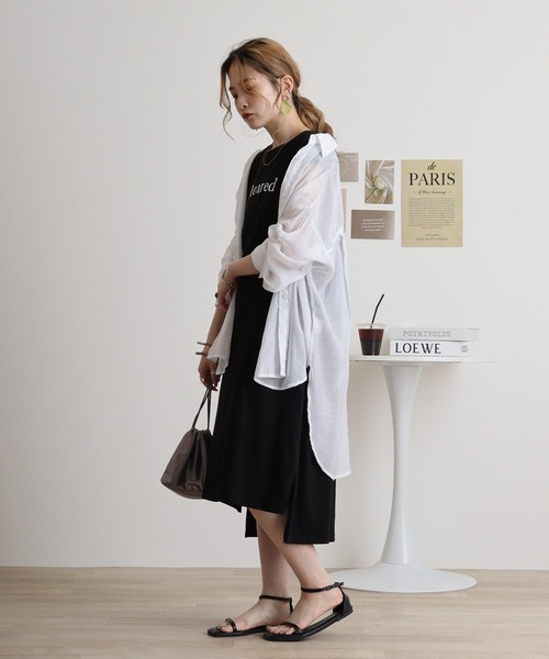 atONE(アットワン)の「フロント刺繍クルーネックカットワンピース(ワンピース・レディース・ブラック/カーキ/モカ・M)」の10枚目の写真