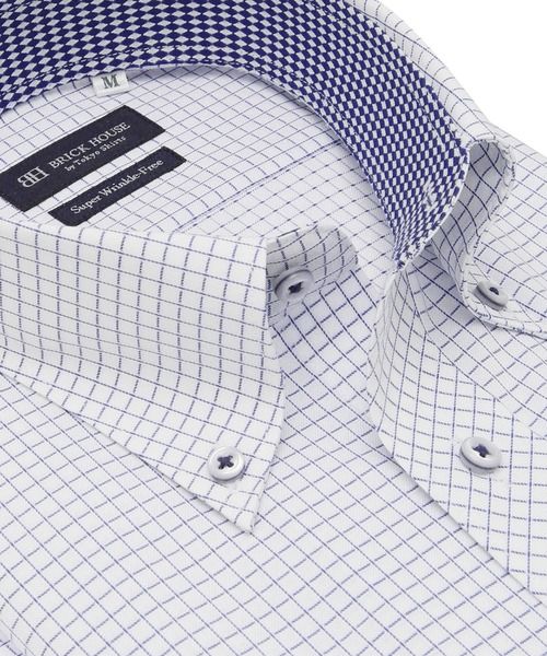 TOKYO SHIRTS（トウキョウシャツ）の「超形態安定ノーアイロン ボタンダウン 半袖ビジネスワイシャツ（ビジネスシャツ・メンズ・ブルー・首回り39cm/首回り41cm/首回り42cm/首回り43cm/首回り37cm）」の7枚目の写真