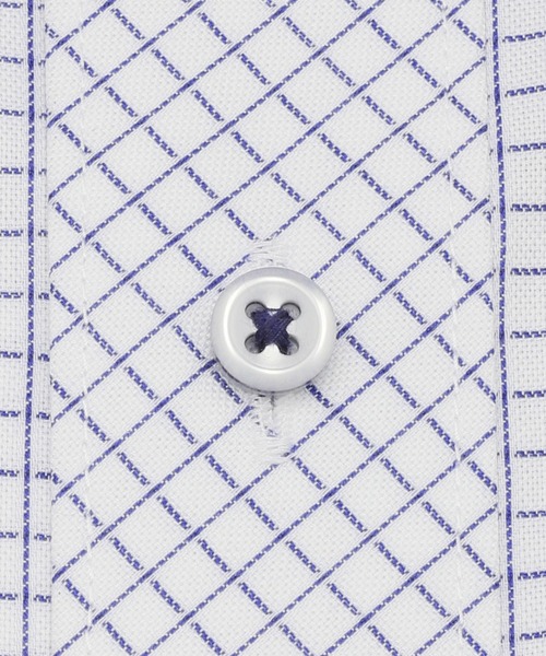 TOKYO SHIRTS（トウキョウシャツ）の「超形態安定ノーアイロン ボタンダウン 半袖ビジネスワイシャツ（ビジネスシャツ・メンズ・ブルー・首回り39cm/首回り41cm/首回り42cm/首回り43cm/首回り37cm）」の5枚目の写真