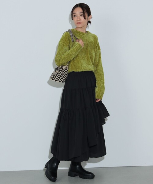 BEAMS HEART（ビームスハート）の「アシメ ティアード スカート（スカート・レディース・ブラック/ホワイト系その他5・FREE）」の12枚目の写真