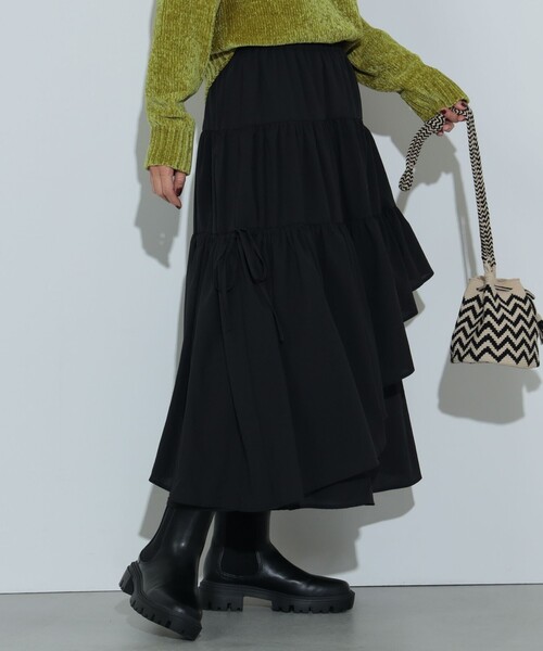 BEAMS HEART（ビームスハート）の「アシメ ティアード スカート（スカート・レディース・ブラック/ホワイト系その他5・FREE）」の15枚目の写真