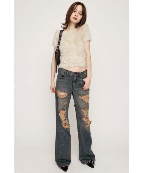 SLY（スライ）の「MIX SHAGGY TINY T/SH ミックス シャギー タイニー Tシャツ 半袖 夏服（Tシャツ/カットソー・レディース・ホワイト系その他2/ブラック系その他2/ピンク系その他/ブルー系その他・FREE）」の10枚目の写真