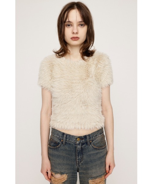 SLY（スライ）の「MIX SHAGGY TINY T/SH ミックス シャギー タイニー Tシャツ 半袖 夏服（Tシャツ/カットソー・レディース・ホワイト系その他2/ブラック系その他2/ピンク系その他/ブルー系その他・FREE）」の7枚目の写真