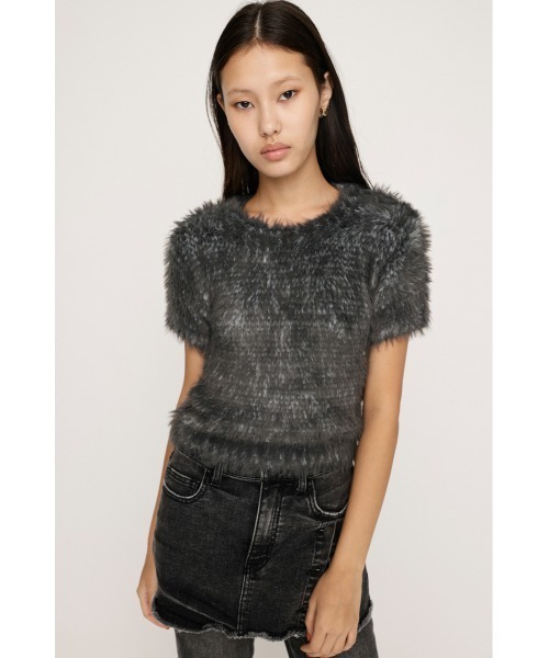 SLY（スライ）の「MIX SHAGGY TINY T/SH ミックス シャギー タイニー Tシャツ 半袖 夏服（Tシャツ/カットソー・レディース・ブルー系その他/ブラック系その他2/ピンク系その他/ホワイト系その他2・FREE）」の20枚目の写真