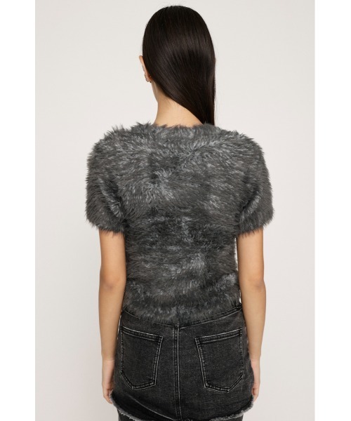 SLY（スライ）の「MIX SHAGGY TINY T/SH ミックス シャギー タイニー Tシャツ 半袖 夏服（Tシャツ/カットソー・レディース・ホワイト系その他2/ブラック系その他2/ピンク系その他/ブルー系その他・FREE）」の21枚目の写真