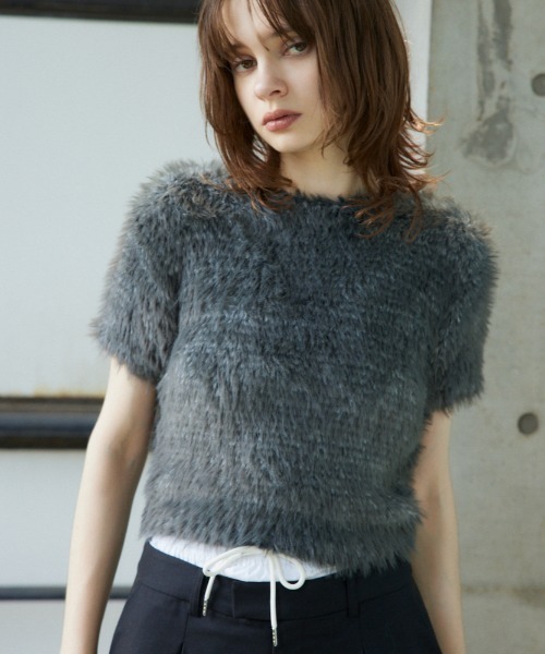 SLY（スライ）の「MIX SHAGGY TINY T/SH ミックス シャギー タイニー Tシャツ 半袖 夏服（Tシャツ/カットソー・レディース・ホワイト系その他2/ブラック系その他2/ピンク系その他/ブルー系その他・FREE）」の19枚目の写真