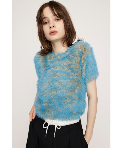 SLY（スライ）の「MIX SHAGGY TINY T/SH ミックス シャギー タイニー Tシャツ 半袖 夏服（Tシャツ/カットソー・レディース・ホワイト系その他2/ブラック系その他2/ピンク系その他/ブルー系その他・FREE）」の14枚目の写真