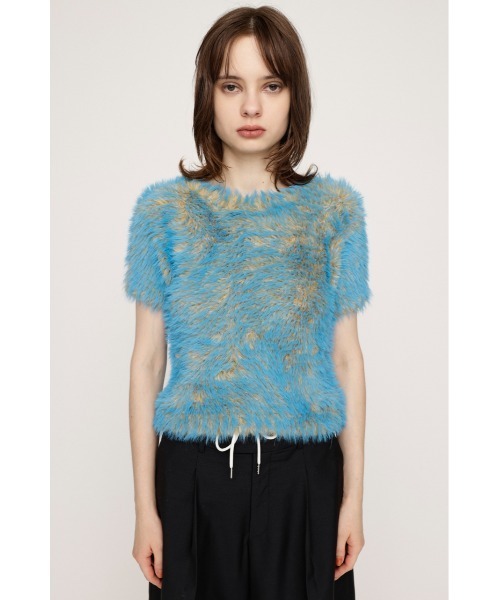 SLY（スライ）の「MIX SHAGGY TINY T/SH ミックス シャギー タイニー Tシャツ 半袖 夏服（Tシャツ/カットソー・レディース・ホワイト系その他2/ブラック系その他2/ピンク系その他/ブルー系その他・FREE）」の13枚目の写真