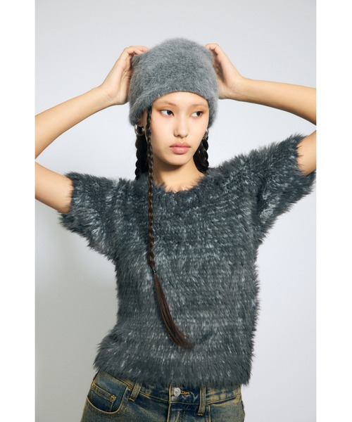 SLY（スライ）の「MIX SHAGGY TINY T/SH ミックス シャギー タイニー Tシャツ 半袖 夏服（Tシャツ/カットソー・レディース・ホワイト系その他2/ブラック系その他2/ピンク系その他/ブルー系その他・FREE）」の16枚目の写真