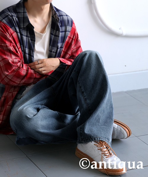 antiqua（アンティカ）の「リブラインストレートデニム（デニムパンツ・レディース・ブルー系その他・R/P）」の5枚目の写真