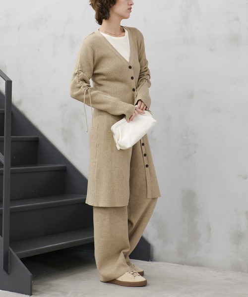 セール】【洗える】2WAYスリーブリブロングカーディガン（カーディガン