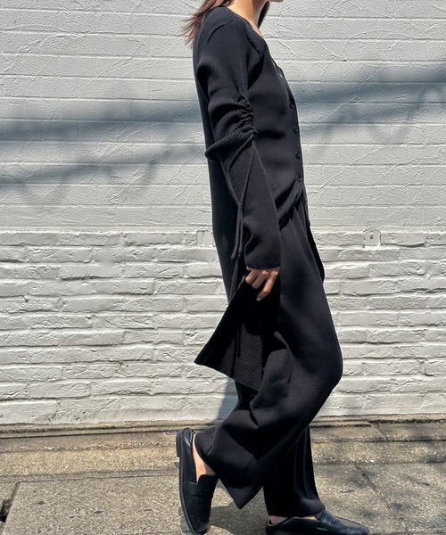 セール】【洗える】2WAYスリーブリブロングカーディガン（カーディガン