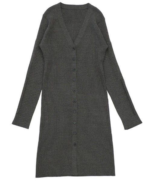 select MOCA（セレクトモカ）の「【洗える】2WAYスリーブリブロングカーディガン（カーディガン/ボレロ・レディース・チャコール/ベージュ/ブラック・FREE）」の5枚目の写真