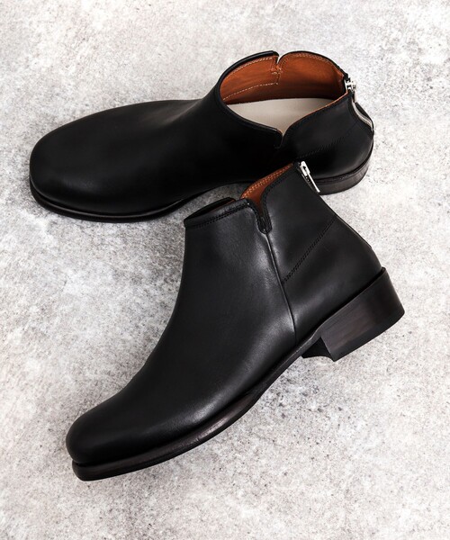 NOLLEY’S(ノーリーズ)の「【EARLE/アール】TRINITY 別注ジップアップショートブーツ ER4222(ブーツ・メンズ・ブラック・41/42/43)」の1枚目の写真