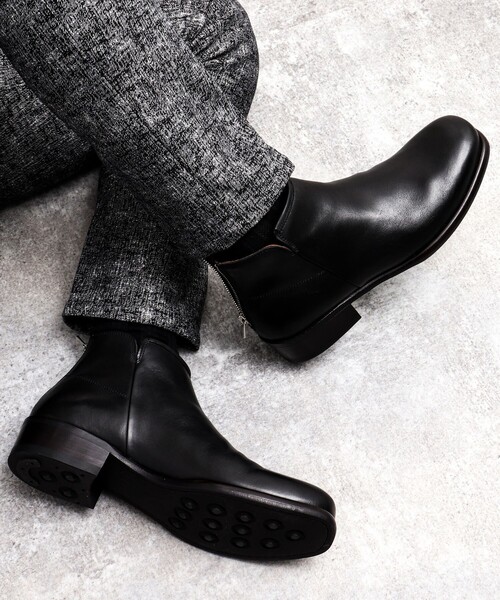 NOLLEY’S(ノーリーズ)の「【EARLE/アール】TRINITY 別注ジップアップショートブーツ ER4222(ブーツ・メンズ・ブラック・41/42/43)」の4枚目の写真