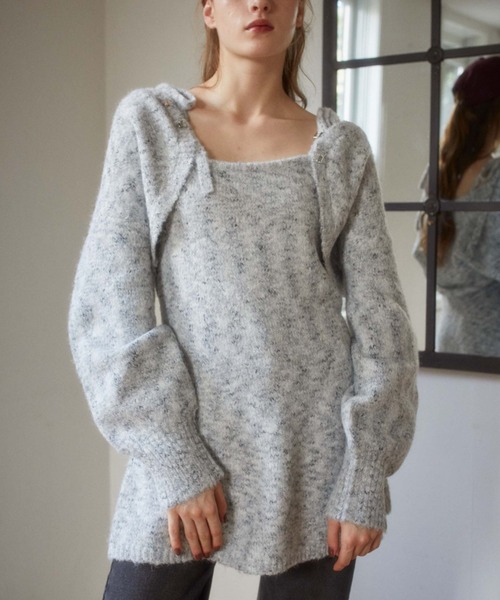 archives（アルシーヴ）の「Ｆホックニットボレロ×肩リボンキャミチュニックＳＥＴ（ワンピース・レディース・グレー/ブラウン/アイボリー・MEDIUM）」の15枚目の写真