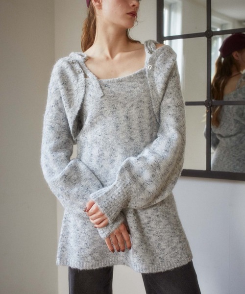 archives（アルシーヴ）の「Ｆホックニットボレロ×肩リボンキャミチュニックＳＥＴ（ワンピース・レディース・グレー/ブラウン/アイボリー・MEDIUM）」の16枚目の写真