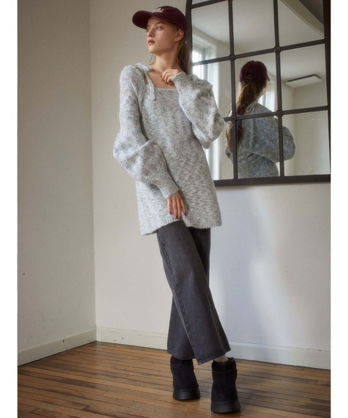 archives（アルシーヴ）の「Ｆホックニットボレロ×肩リボンキャミチュニックＳＥＴ（ワンピース・レディース・グレー/ブラウン/アイボリー・MEDIUM）」の19枚目の写真