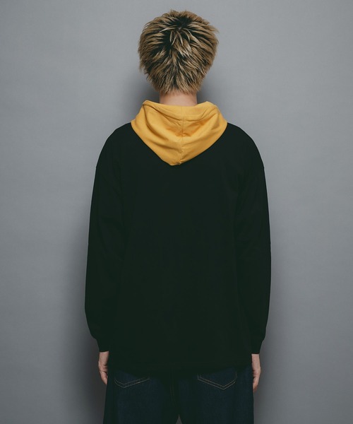 brknhome(ブロークンホーム)の「【brknhome/ブロークンホーム】ロングスリーブフーデッドTシャツ(Tシャツ/カットソー・メンズ・ブラック/グリーン/杢グレー・MEDIUM/LARGE)」の7枚目の写真