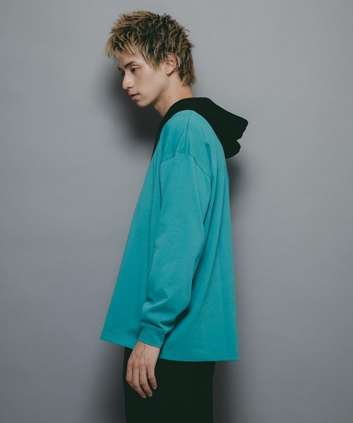 brknhome(ブロークンホーム)の「【brknhome/ブロークンホーム】ロングスリーブフーデッドTシャツ(Tシャツ/カットソー・メンズ・ブラック/グリーン/杢グレー・MEDIUM/LARGE)」の16枚目の写真