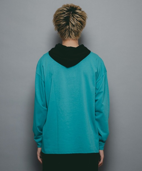 brknhome(ブロークンホーム)の「【brknhome/ブロークンホーム】ロングスリーブフーデッドTシャツ(Tシャツ/カットソー・メンズ・ブラック/グリーン/杢グレー・MEDIUM/LARGE)」の17枚目の写真