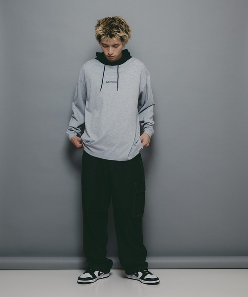 brknhome(ブロークンホーム)の「【brknhome/ブロークンホーム】ロングスリーブフーデッドTシャツ(Tシャツ/カットソー・メンズ・ブラック/グリーン/杢グレー・MEDIUM/LARGE)」の12枚目の写真