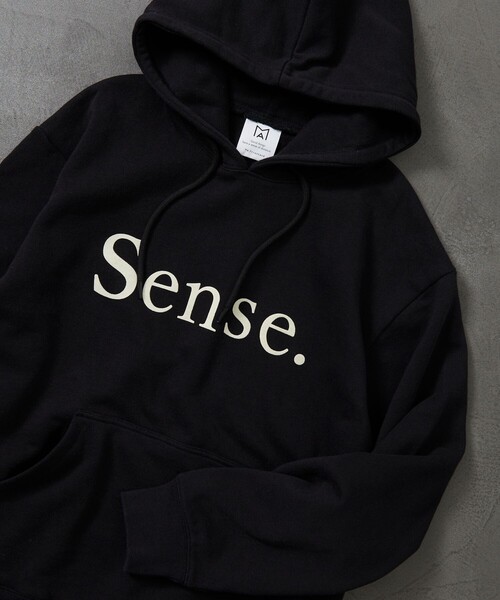 Firsthand(ファーストハンド)の「MA Firsthand/マ ファーストハンド Sense. HOODIE / ロゴスウェット / プリントスウェット / プルオーバーフーディ(パーカー・メンズ・グレー/ブラック/ネイビー・LARGE/MEDIUM)」の1枚目の写真