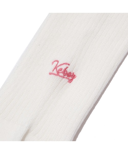 KEBOZ（ケボズ）の「ICON MINI LOGO SOCKS（ソックス/靴下・レディース・ホワイト/ピンク・FREE）」の7枚目の写真