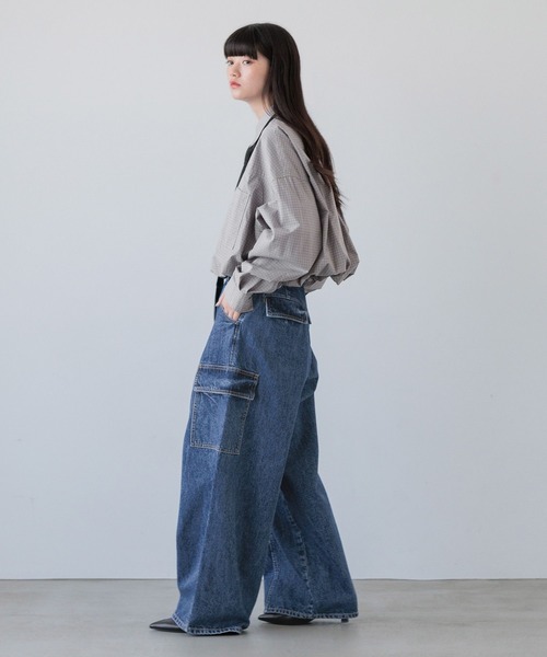 yuw(ユウ)の「Minkウールニットタイ 151554(ストール/ショール・レディース・グリーン/チャコールグレー・FREE)」の11枚目の写真