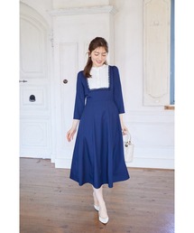 tocco closet（トッコ　クローゼット）の「ヨークレース切替レースアップ長袖ワンピース（ワンピース）」