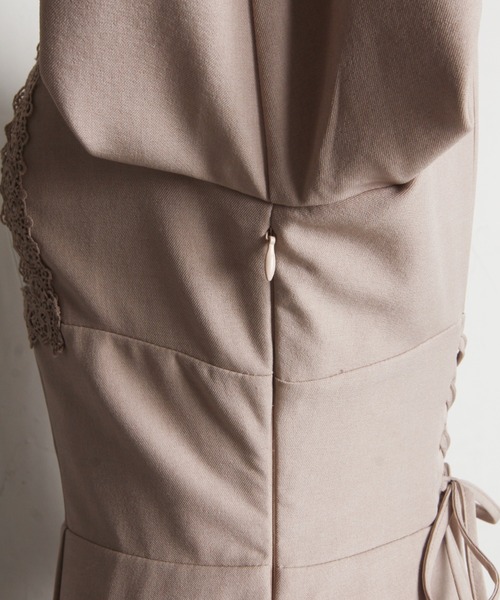 【セール】【ZOZO限定】ヨークレース切替レースアップ長袖ワンピース（ワンピース）｜tocco closet（トッコ クローゼット）