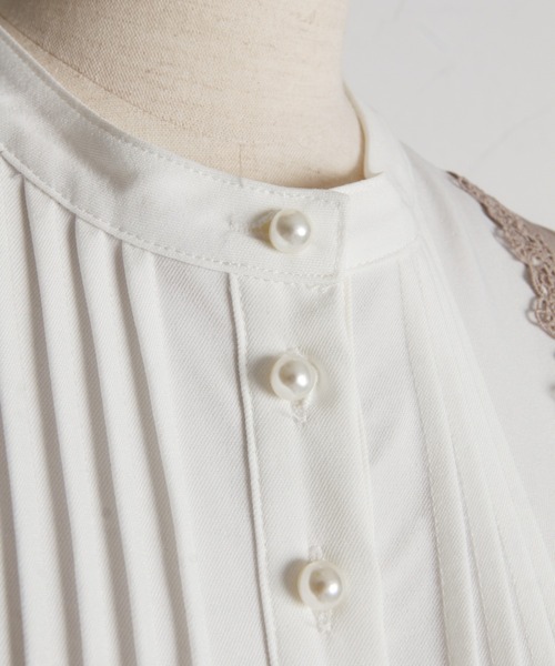 【セール】【ZOZO限定】ヨークレース切替レースアップ長袖ワンピース（ワンピース）｜tocco closet（トッコ クローゼット）