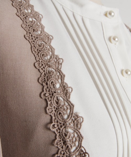 【セール】【ZOZO限定】ヨークレース切替レースアップ長袖ワンピース（ワンピース）｜tocco closet（トッコ クローゼット）