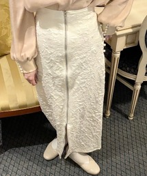 ふくれジャガードダブルジッパースカート