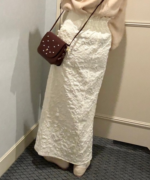 merrylatte(メリーラテ)の「ふくれジャガードダブルジッパースカート(スカート・レディース・アイボリー・SMALL)」の8枚目の写真
