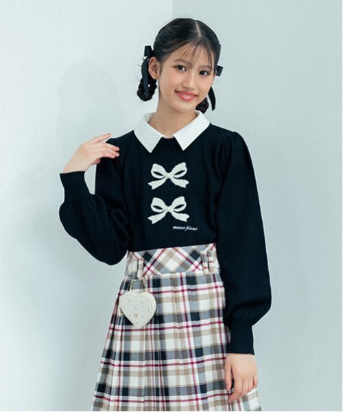 セール】衿つきリボンニット（ニット/セーター）｜mezzo piano Junior