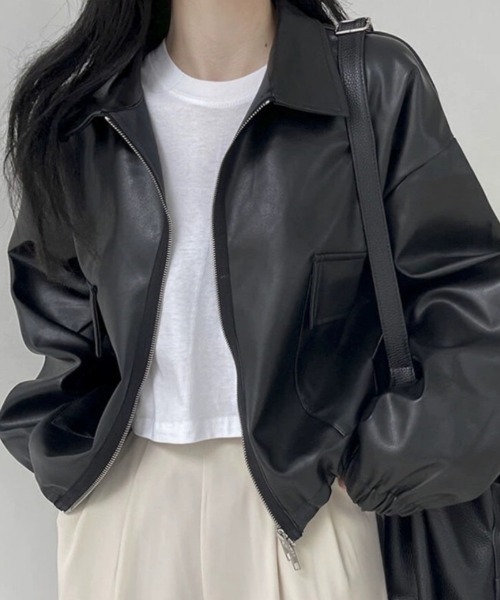 Ritzy(リッツィー)の「ショート丈 PUジャケット(その他アウター・レディース・ホワイト/カーキ/ブラック・L/M)」の17枚目の写真