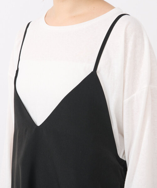 un dix cors(アンディコール)の「《体のラインを拾わない・後ろ姿が盛れる》バックリボンフレアキャミワンピース(ワンピース・レディース・ブラック/モカ・FREE)」の7枚目の写真