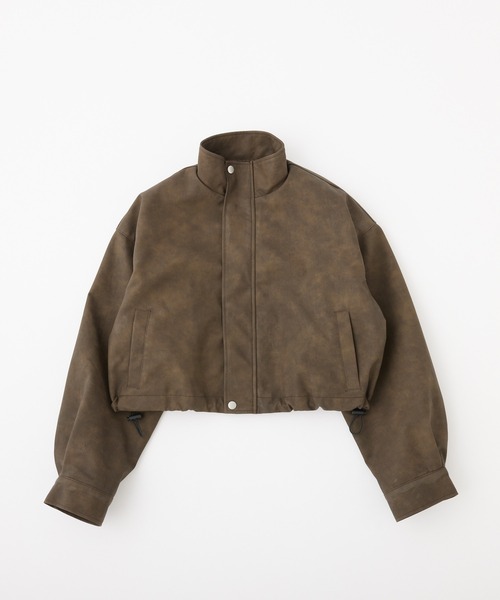 one after another NICE CLAUP(ワンアフターアナザーナイスクラップ)の「ショート合皮ジャケット(ブルゾン・レディース・ブラック/ベージュ/ブラウン・FREE)」の22枚目の写真
