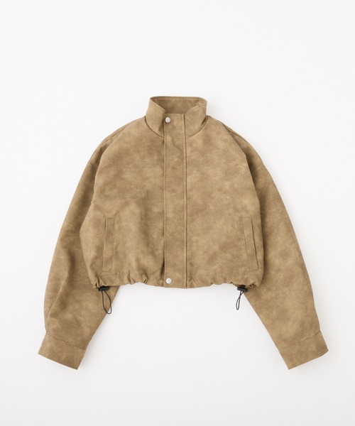 one after another NICE CLAUP(ワンアフターアナザーナイスクラップ)の「ショート合皮ジャケット(ブルゾン・レディース・ブラック/ベージュ/ブラウン・FREE)」の21枚目の写真