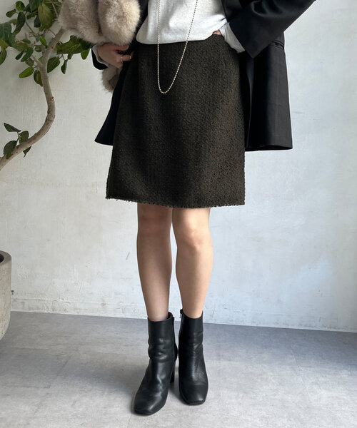 DouDou(ドゥドゥ)の「ツイードミニスカート(スカート・レディース・ブラック/カーキ/オレンジ・36/38)」の19枚目の写真