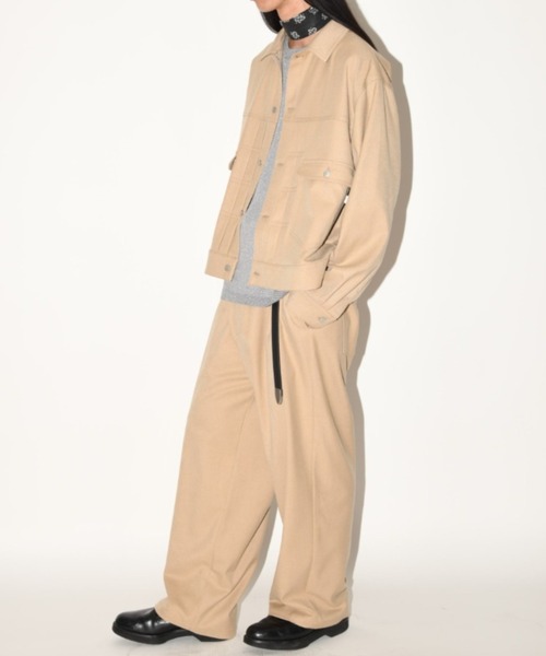 SUPERTHANKS(スーパーサンクス)の「デニムジャケット風トラッカージャケット/Trucker jacket(ユニセックス)(ブルゾン・メンズ・ベージュ/オートミール/ライトブラック・S/M/L)」の14枚目の写真