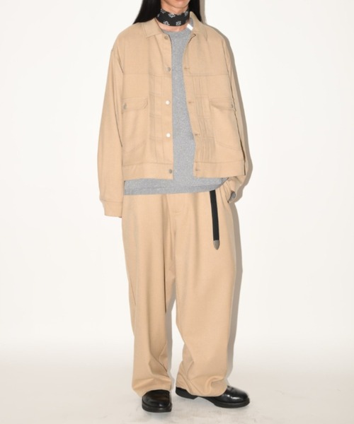 SUPERTHANKS(スーパーサンクス)の「デニムジャケット風トラッカージャケット/Trucker jacket(ユニセックス)(ブルゾン・メンズ・ベージュ/オートミール/ライトブラック・S/M/L)」の15枚目の写真