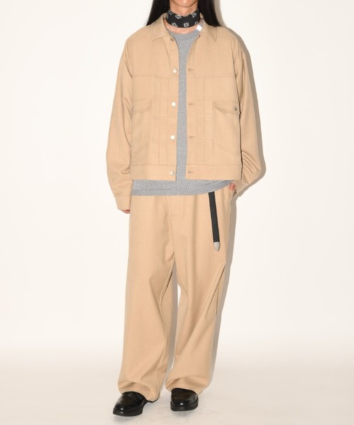 SUPERTHANKS(スーパーサンクス)の「デニムジャケット風トラッカージャケット/Trucker jacket(ユニセックス)(ブルゾン・メンズ・ベージュ/オートミール/ライトブラック・S/M/L)」の16枚目の写真